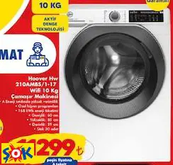 HOOVER HW 210AMBS/1-17 WİFİ 10 KG ÇAMAŞIR MAKİNESİ